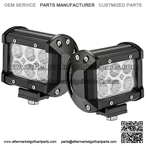 Glaretek LED Light Bar 2PCS 18W Flood Work Lights 12 Volt Led Lights Off Road Fog Backup Light for Trucks 4WD SUV Boat ATV