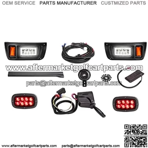 Golf Cart Light Kit(12V-48V) with Ultimate Light Kit Upgrade Compatible for Club Car DS G&E All Models With LED Head Light, Tail Lights, Turn Signals, Brake Lights
