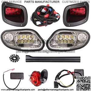 Golf Cart Deluxe LED Headlight Taillight Light Kit for EZGO Freedom TXT / T48 Gas & Electric 2014-up, with Turn Signal Horn Hazard Brake Light