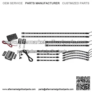 12pc Million Color LED Golf Cart Underglow Accent Neon Lighting Kit with Wheel Well & Interior Lights for EZGO Yamaha Club Car - Fits Electric & Gas Golf Carts - Water Resistant