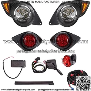 Golf Cart LED Light Kit for Yamaha G29 Drive 2007-up, Headlights taillights Turn Signals Hazard Brake Lights Horn