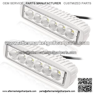 Slim 2 Pack 18W Off Road Led Work Light Bar 6.2 Inches 6500K LED Flood Light Bar for ATV SUV Jeep Boat Truck White
