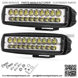 LED Light Bar, Wayup 2Pcs 80W 6 Inch LED Work Light Pods Spot Beam Off Road Driving Light Slim Dual Row Fog Light Waterproof for Trucks ATV UTV SUV Car Boat Golf Cart