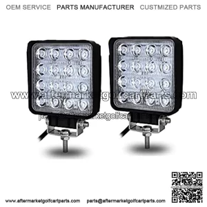 Luces de trabajo LED, 2 piezas de 4 pulgadas 48 W cuadrado inundaciarra de luz LED luz de conducciiurna IP67 resistente al agua para tractor Offroad JK 4x4 4WD CamiTV UTV SUV 12V-24V