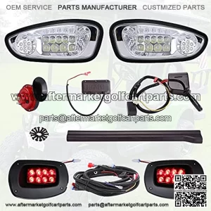 Kit de luces LED universales de lujo para carrito de golf de  EZGO RXV, faros LED y kits de luces traseras para carritos Ezgo RXV 08-18 con 9 pines Plug Kit de actualizaciinterruptor de se al de g