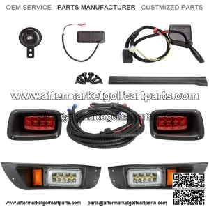 Golf Cart Deluxe LED Headlight/ Tail Light Kit for EZGO TXT 12-48V Legal Street