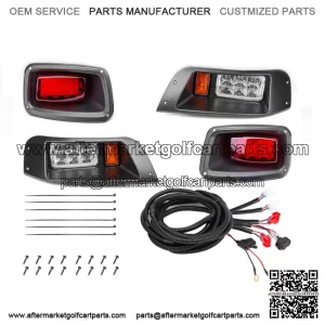 For EZGO TXT Golf Cart LED Headlight + Tail Light Kit Gas or Electric 1996-2013