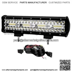 12" 240W Upper Bumper Led Light Bar+Wiring Kit for Club Car EZGO Golf Cart 13"