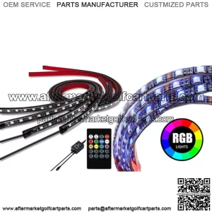 4PCS LED Light Strip Underglow Neon Lamp For Club Car EZGO Yamaha Golf Cart Kart