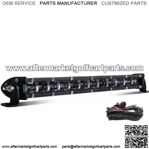14" inch Single Row Bumper Led Light Bar + Wiring Kit For Club Car Golf Cart