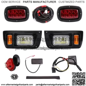 Golf Cart LED Headlight Tail Light Kit for Club Car DS 1993-Up 12V Street Legal