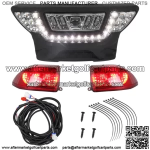 For Club Car Precedent Golf Cart LED Headlight & Tail Light Kit w/Harness 04-08