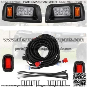 For Club Car DS Golf Cart FULL LED Headlight & Tail Light Kit 1993-UP Gas & Elec