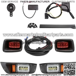Golf Cart Deluxe LED Headlight/ Tail Light Kit for EZGO TXT 12-48V Legal Street.