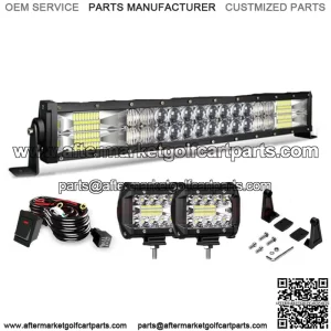 22" 306W LED WORK LIGHT BAR +WIRES OFFROAD TRUCK FOR CLUB CAR EZGO GOLF CART 20"