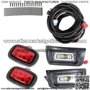 For Gas&Electric Club Car DS Golf Cart FULL LED Headlight + Tail Light Kit 1993+