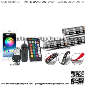 For EZGO Yamaha Club Car 4pcs LED RGB Glow Golf Cart Underbody Music Light Kit