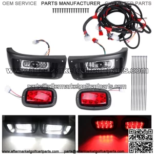 LED Headlight & Tail Light Kit for Club Car DS Golf Cart 1993-UP Gas/Elec Models