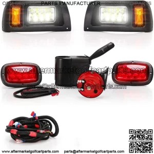 12V Golf Cart LED Headlight Tail Light Kit Fit Club Car DS 1993-up Legal Street