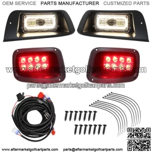 LED Headlight Tail Light Kit For 1995-2015 Golf Cart E-Z GO TXT Electric Models