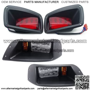 For EZGO TXT Golf Cart LED Headlight & Taillight Kit 96-13 Gas and Electric NEW