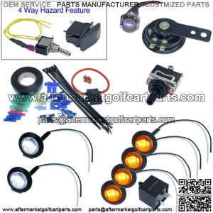 DIY Turn signal LED Lights kit toggle switch with horn for Polaris Ranger RZR