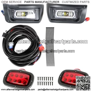 Golf Cart LED Headlight & Tail Light Kit For Club Car DS Gas & Elec 1993-UP
