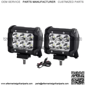 2PCS 4 inch Bumper Led Light Bar + Wiring Kit For Club Car EZGO Yamaha Golf Cart