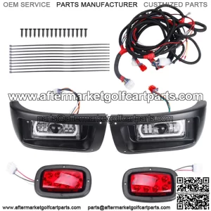 LED Headlight+Tail Light Kit 1993-UP Gas&Elec For Club Car DS Golf Cart