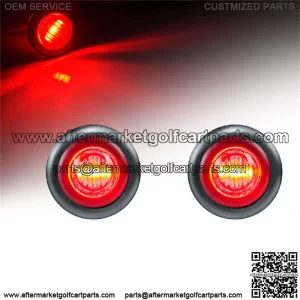 2PC RED LED LIGHT/LENS SIDE MARKER TURN SIGNAL INDICATOR KIT GOLF CARTS G01