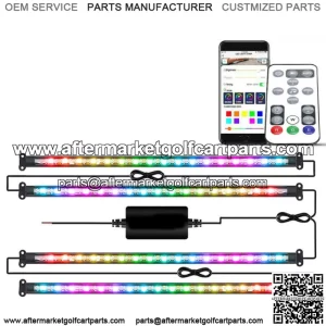 4pcs Million Color LED Underbody Underglow Light Kit For Golf Cart ClubCar EZ-GO