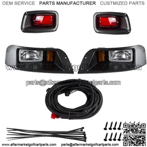 Adjustable TXT Headlight With Tail Light Kit Compatible with 1996-2013 EZGO TXT