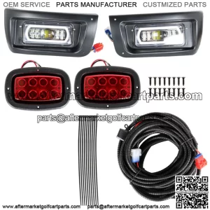 For Club Car DS Golf Cart FULL LED Headlight & Tail Light Kit 1993+