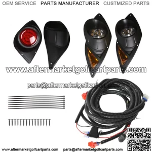 For Yamaha G&E 12V G29 Drive Golf Cart LED Headlight & Tail Light Kit 2007-Up