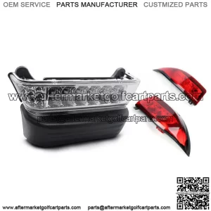 For Club Car Precedent Golf Cart FULL LED Headlight w/ Tail Light Kit 2004-2008