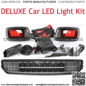 New For EZ-GO TXT Golf Car Light DELUXE Kit LED Headlight+LED Tail Light Kit