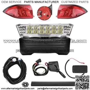 NEW-Deluxe Golf Cart LED Headlight Tail Light Kit Club Car Precedent 2004+