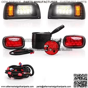 Golf Cart 12 Volt LED Headlight and Tail Light Kit for Club Car &