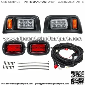 for 1993-Up Club Car DS Golf Cart Deluxe Street LED Headlight & Tail Light Kit