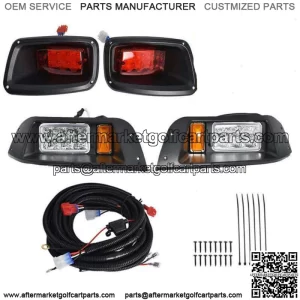For EZGO TXT Golf Cart Headlight & Tail Light Kit 1996-2013 Gas & Electric Model
