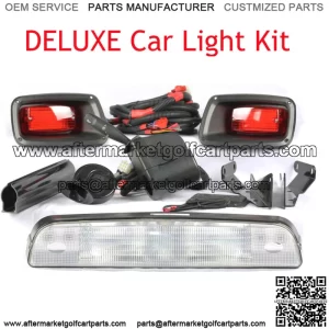New For EZ-GO TXT Golf Car Light DELUXE Kit Headlight+LED Tail Light Kit
