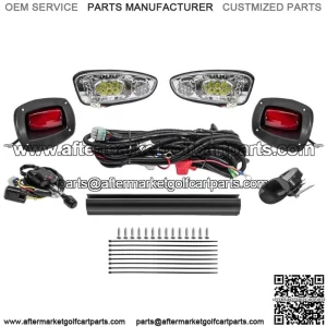 Super Deluxe Full LED Light Kit with LED Tail Lights for EZGO RXV