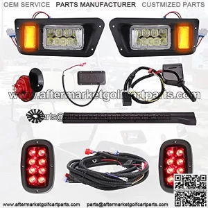 Golf Cart LED Light KIT(12V) Fits Yamaha G14, G16, G19 G22, Complete LED Headlight and Taillights with Brake, Hazard,Horn and Turn Signal Upgrade Kit