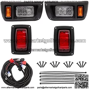 Club Car LED Light Kit 12 Volt Headlight and Tail Light Assembly for 1993-Up Club Car DS Golf Cart OEM 101988001 101988002