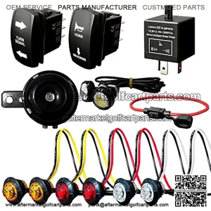 Universal ATV UTV SXS Street Legal Kit with Rocker Switch Turn Signal Light Horn Flasher Relay