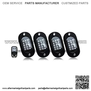 RGB LED Rock Lights, 60 LEDs High Brightness Multifunction Neon underglow Kit Waterproof Car Light with APP/RF Control Multicolor Rock Lights for ATV RZR UTV SUV Off Road Car, DC 12V (4 Pods)