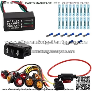 SXS UTV LED Street Legal Kit, DIY ATV Turn Signals Lights Rocker Switch with Flasher Relay Compatible with Can Am Maverick x3 UTV, Yamaha, Polaris, Honda, RV Vehicle Off-Road Pickup