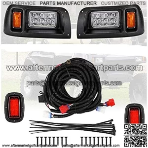 DS Light Kit Compatible with Club Car DS, Street legal light kit, LED Headlight Kit & Tail Light Kit for Gas & Electric Compatible with Club Car DS golf carts (1993 & Newer Models) 12V
