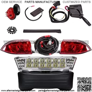 Golf Cart LED Light Kits for 2004-2008 Club Car Precedent Carts, with Headlight, Tail Light, Turn Signals, Horn and Brake Lights (Must Input 12 Volts)