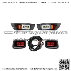 Upgrade Golf Cart LED Light Kit for EZGO TXT, Headlight Taillight with Turn Signal Switch, Low High Beam, Blinker & Brake Light Switch Pad, Horn, Music-Sync Color Daytime Running Lamp